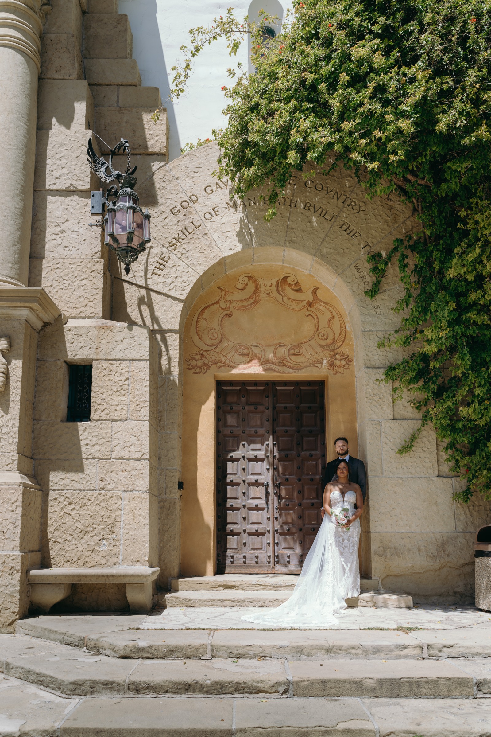 Tina and Jonathan at the courthouse doorway